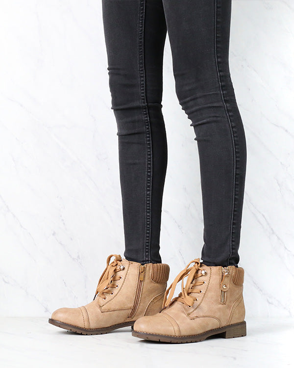 low cut lace up boots