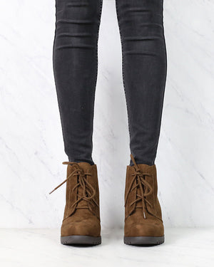 wedge ankle booties lace up