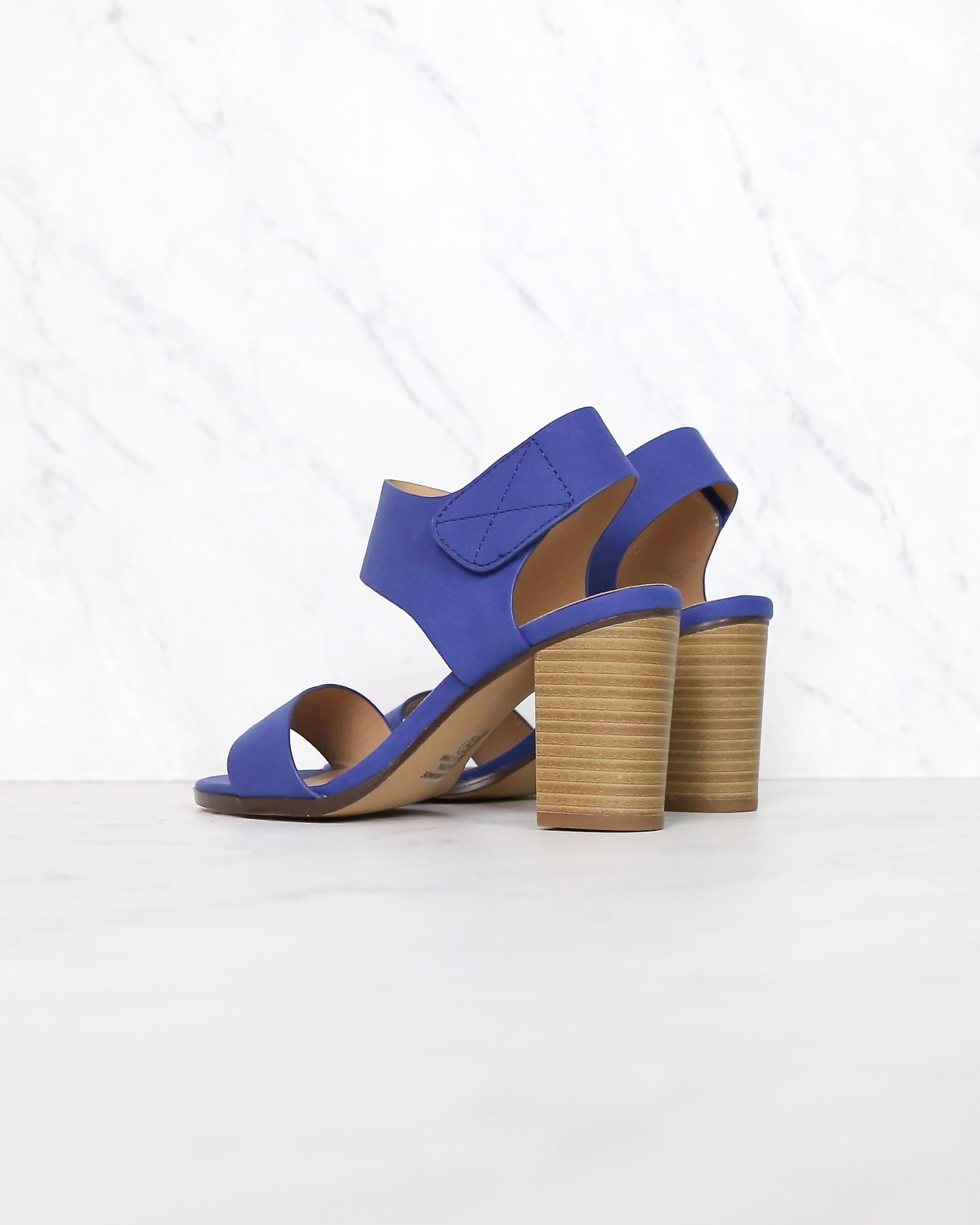 cobalt blue block heels