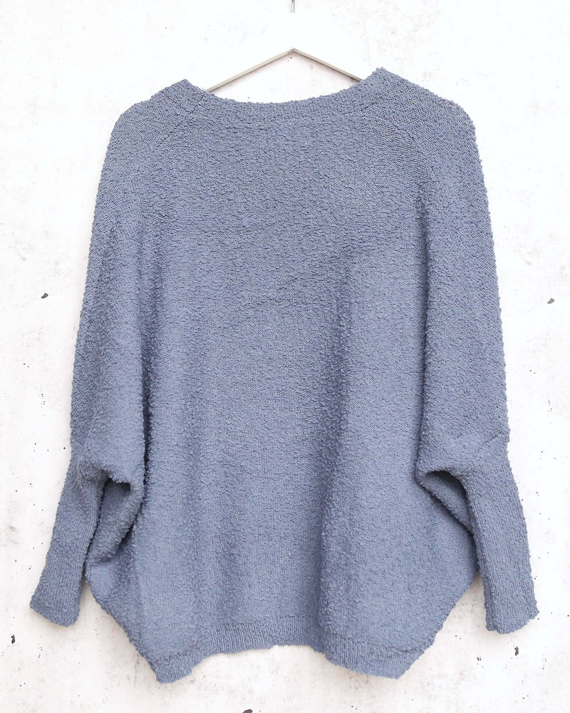 Open Fuzzy Cardigan with Pockets in Blue – Shop Hearts