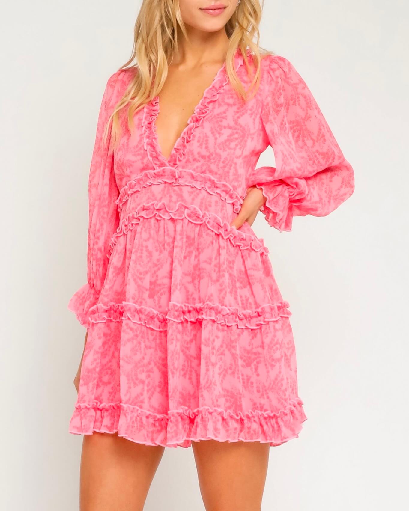 pink flowery dresses