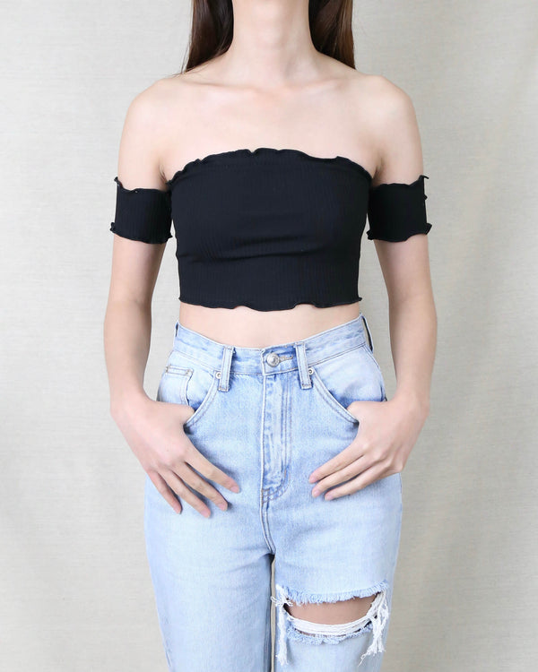 Reverse - Pretty Lady Ribbed Crop Top in Black – Shop Hearts