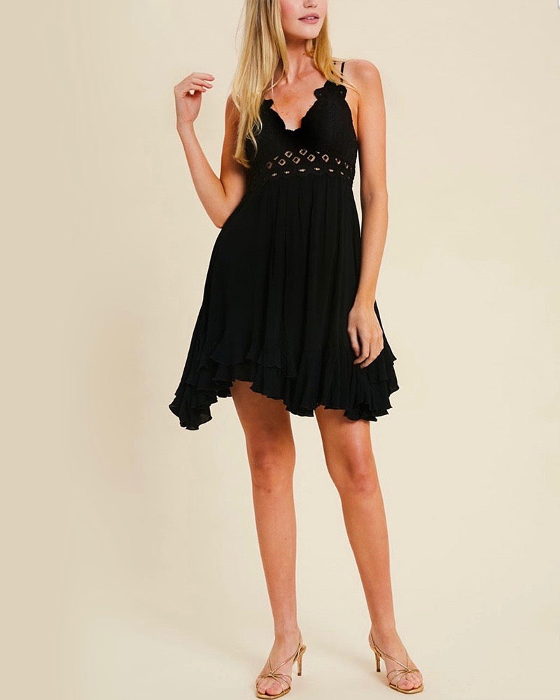 black bralette dress