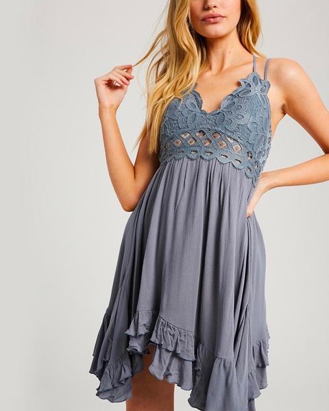 lace bralette maxi dress