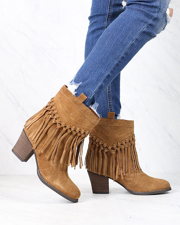 Sbicca - Sound Suede Leather Fringe Bootie in More Colors – Shop Hearts