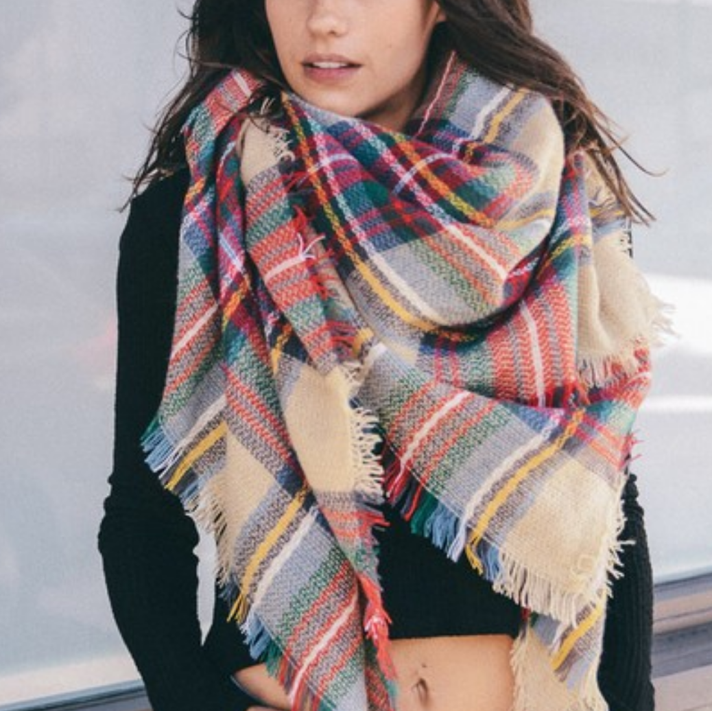 Oversize Plaid Blanket Scarf In More Colors Shophearts