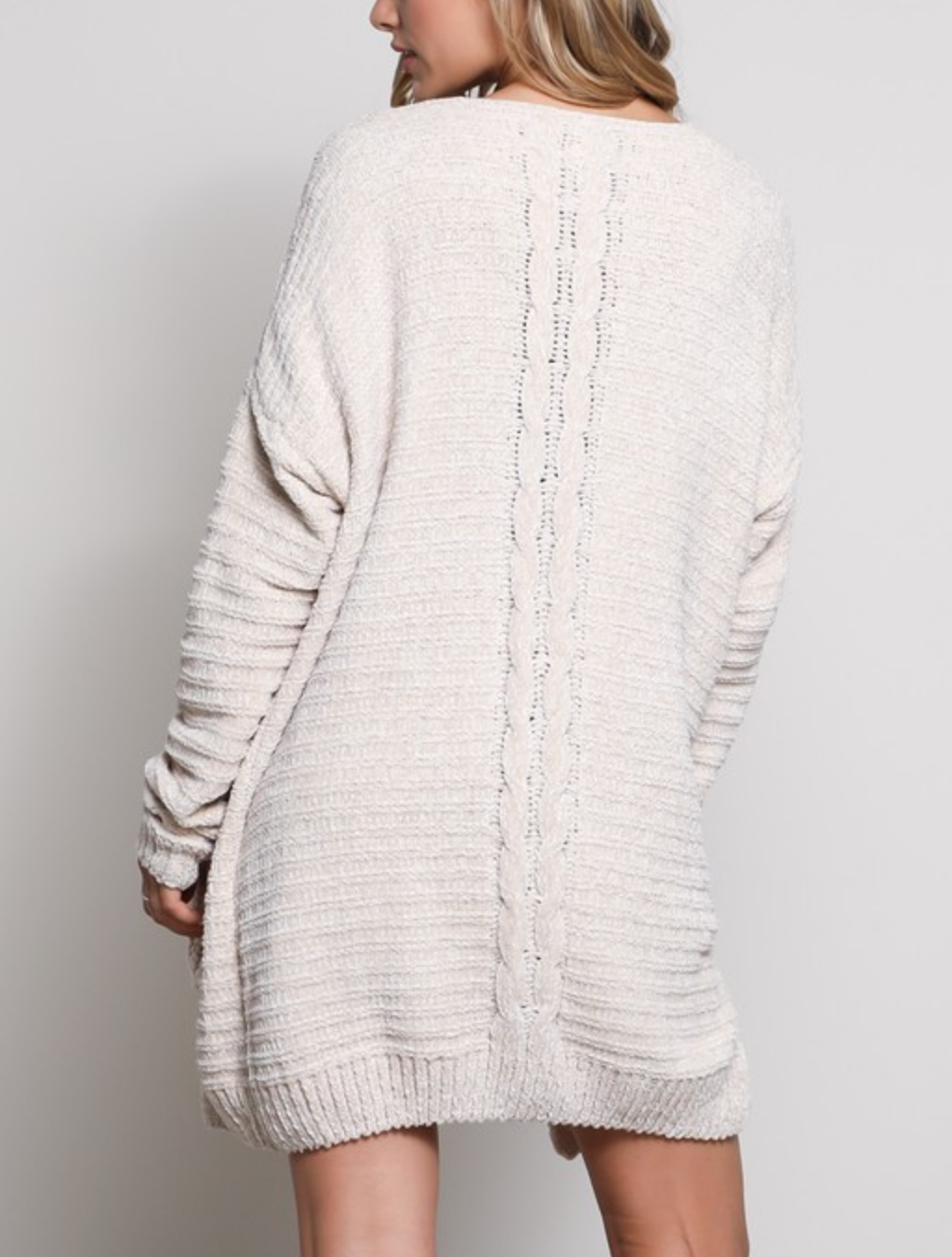 textured knit shawl cardigan - cream – shophearts