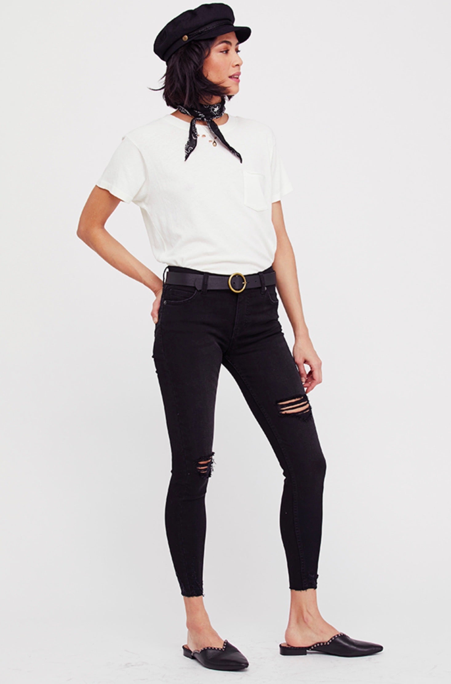 free people black ripped jeans