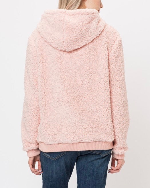 sherpa pink hoodie