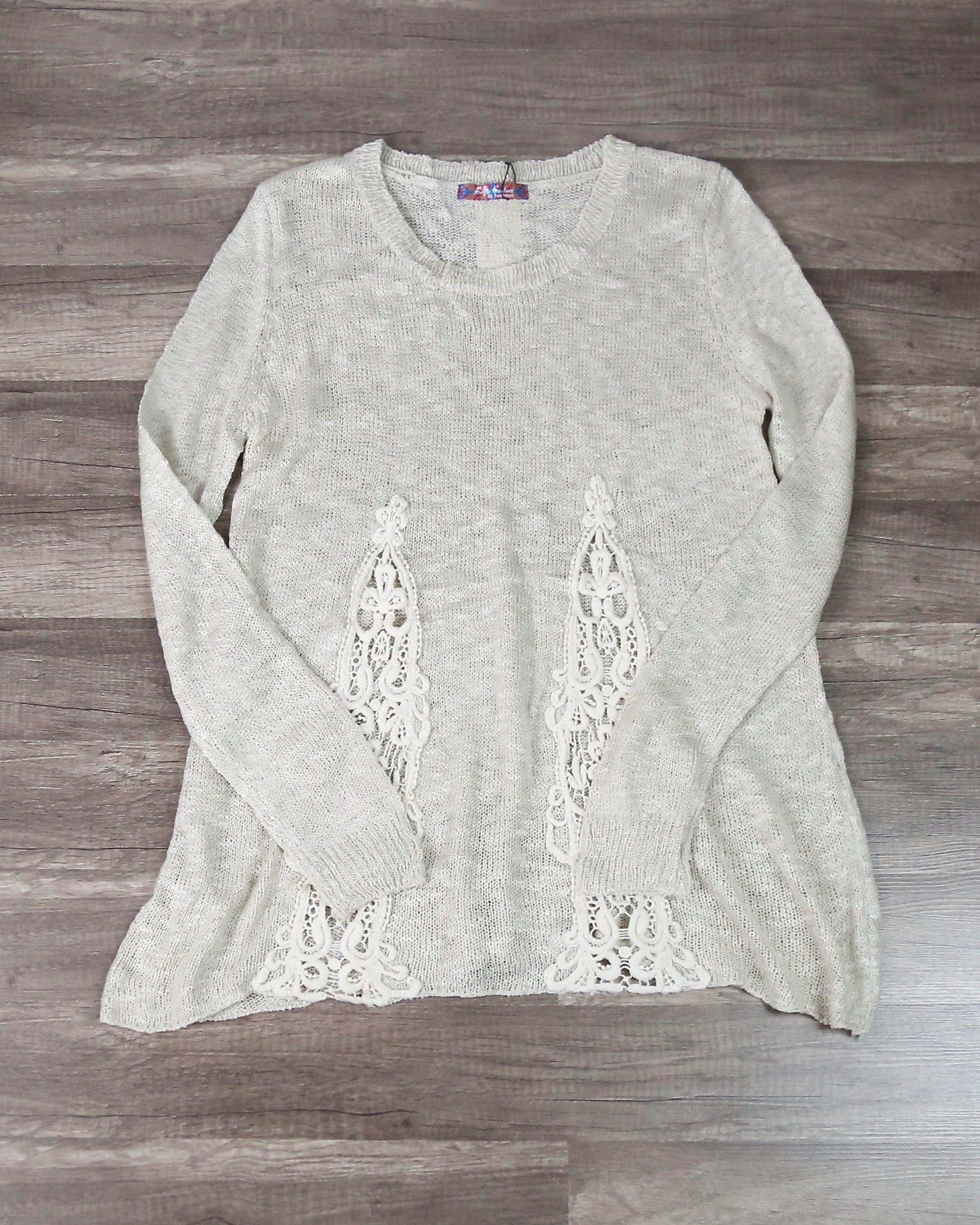 Knitted Boho Sweater in Ivory – Shop Hearts