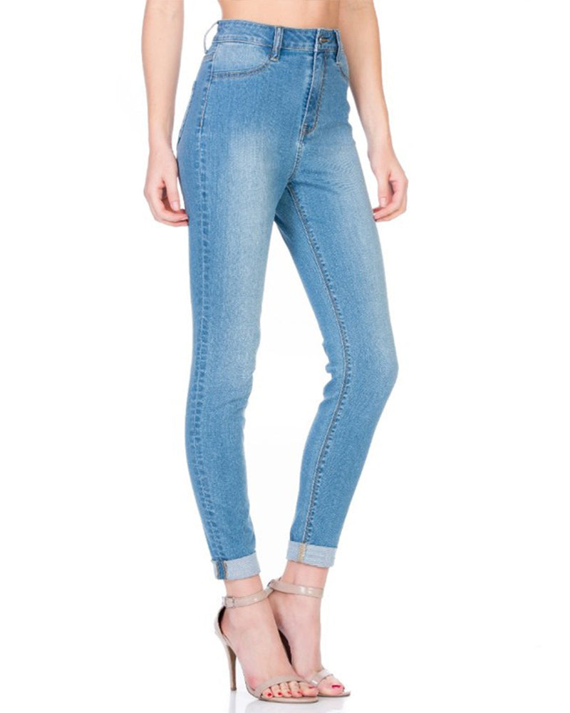 Aliyah - High Rise Medium Blue Super Skinny Denim Jeans – Shop Hearts