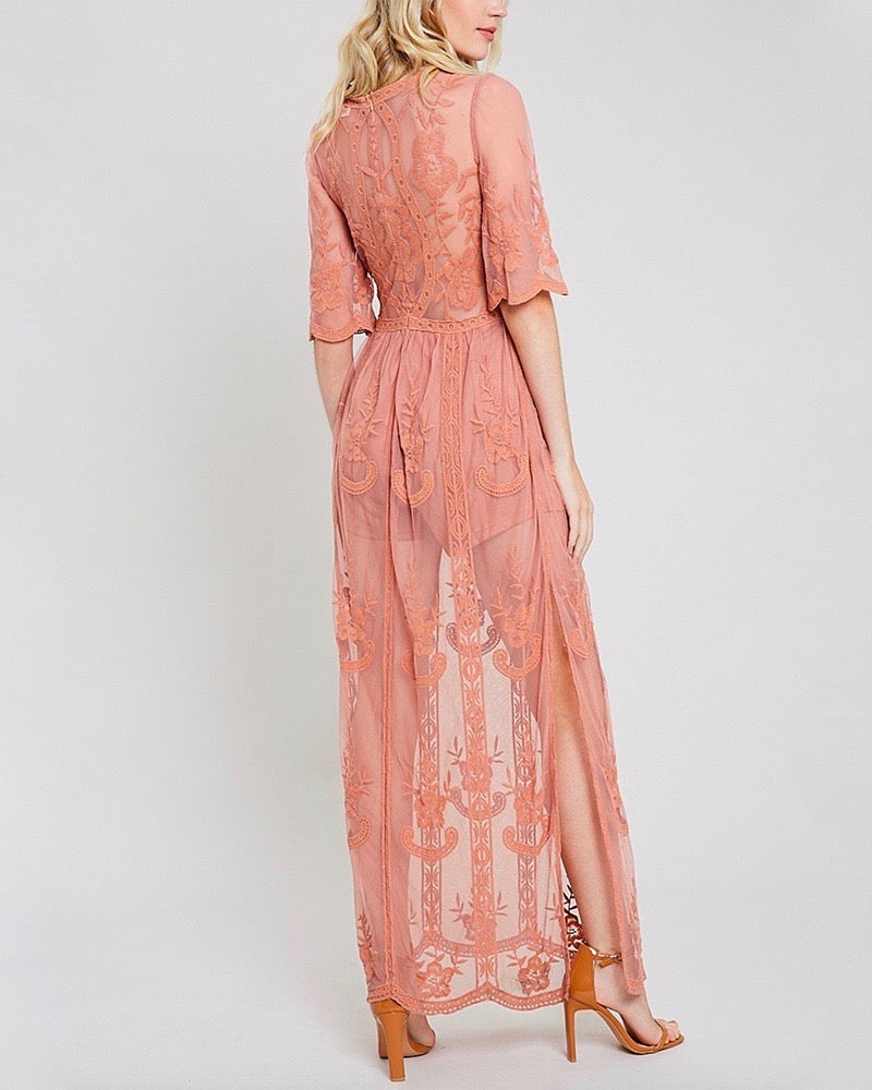 as you wish embroidered lace maxi dress