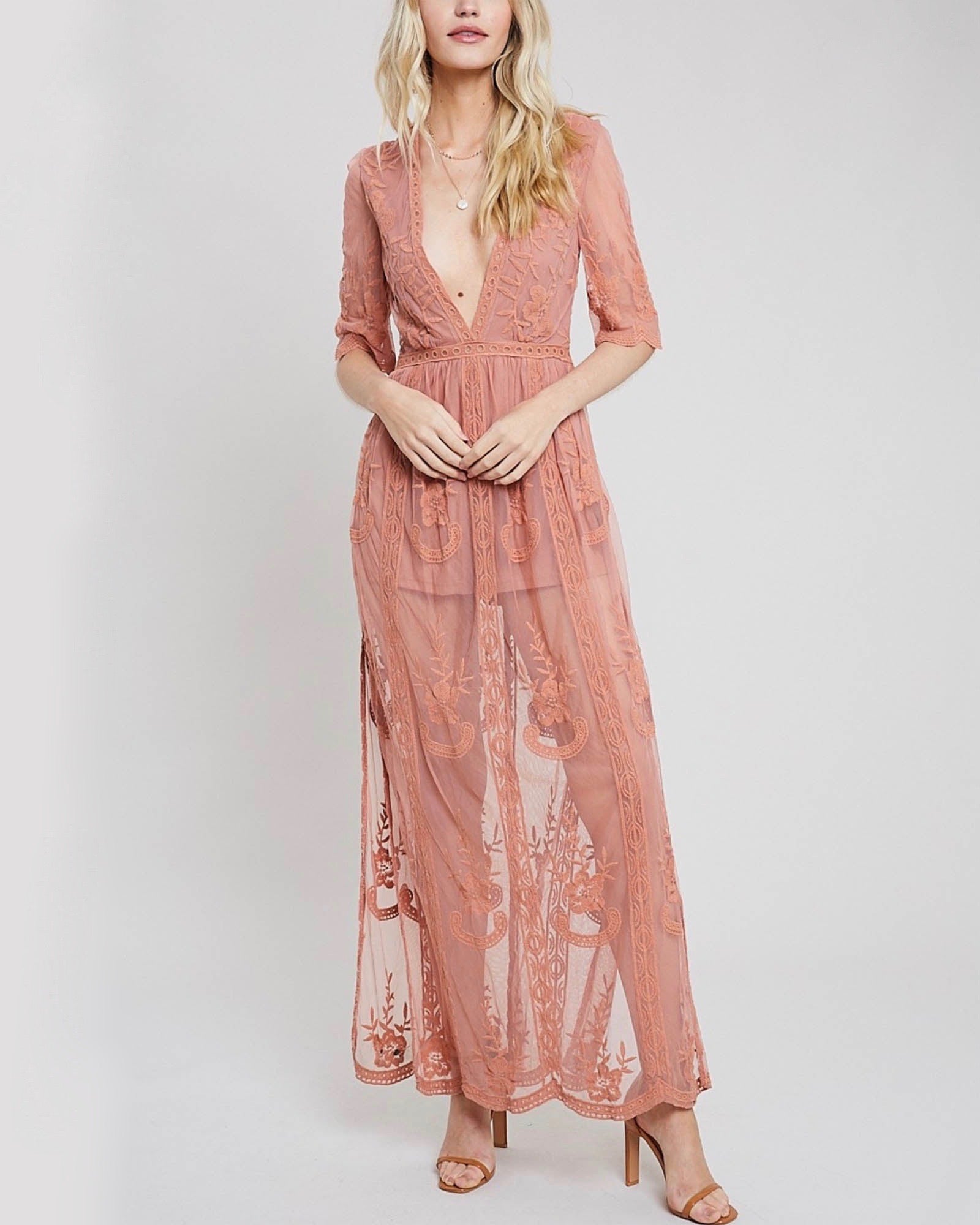 as you wish embroidered lace maxi dress