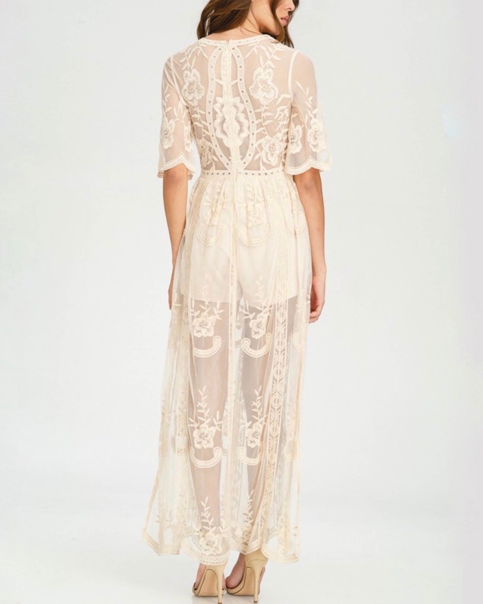 as you wish embroidered lace maxi dress