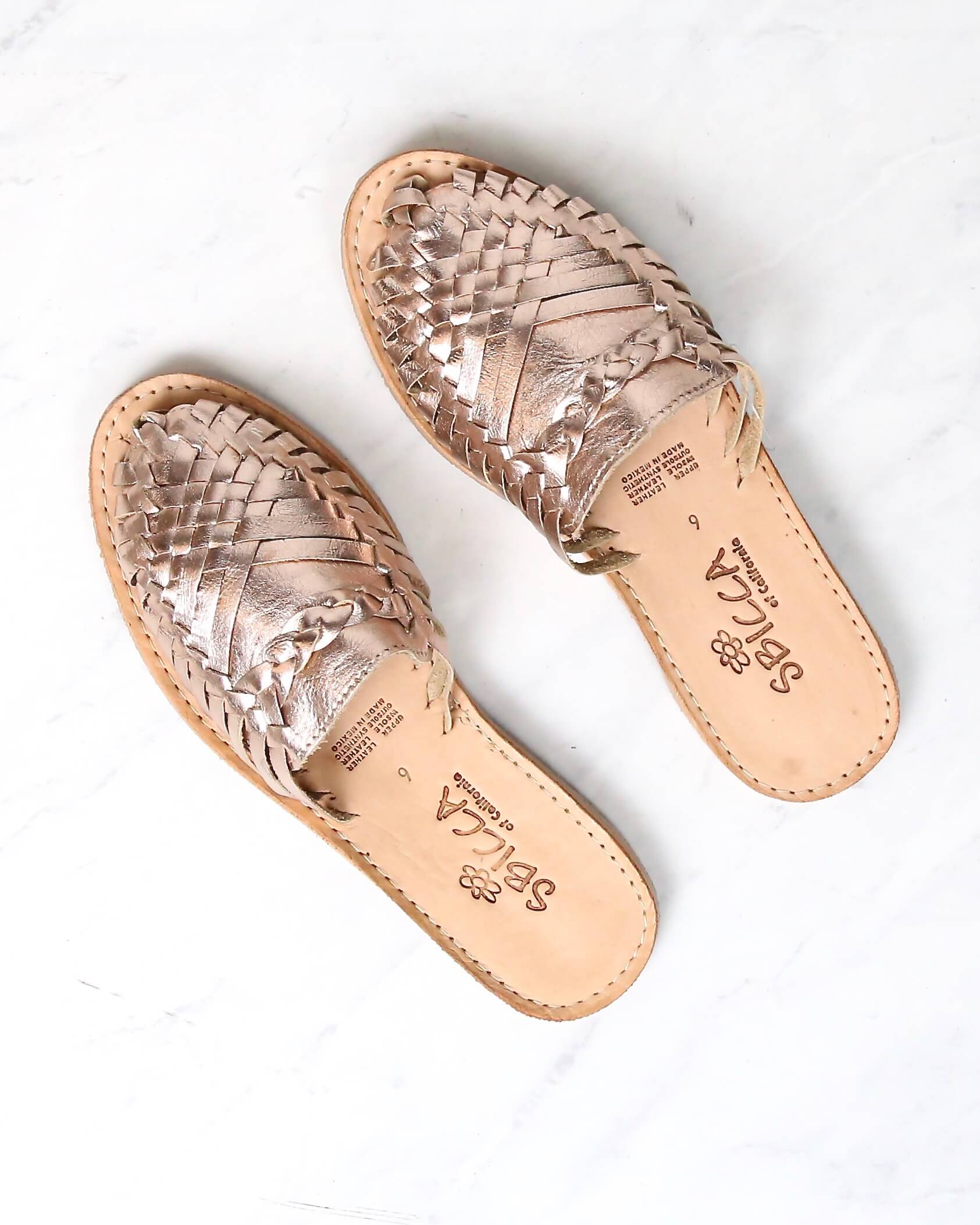 rose gold mexican huaraches