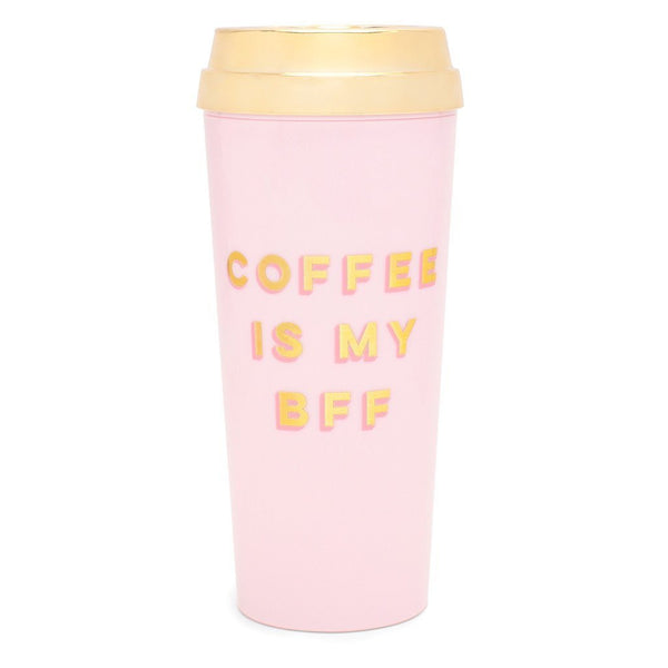 Bando Coffee Is My BFF Shimmer Pink & Gold Deluxe Hot Stuff Thermal Mu –  Aura In Pink Inc.