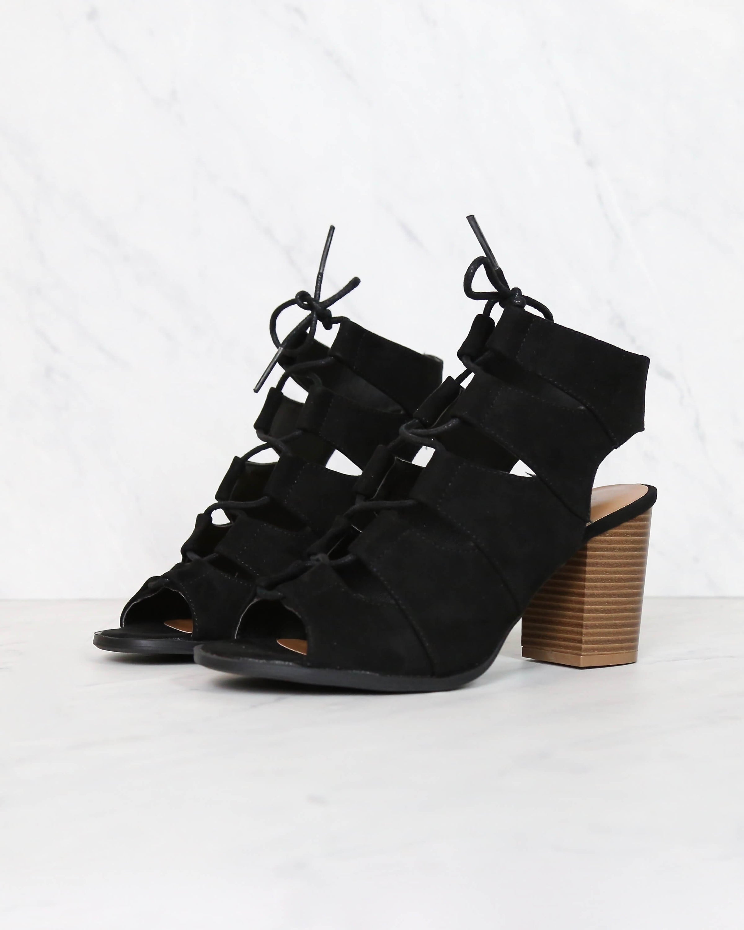 black peek a boo heels