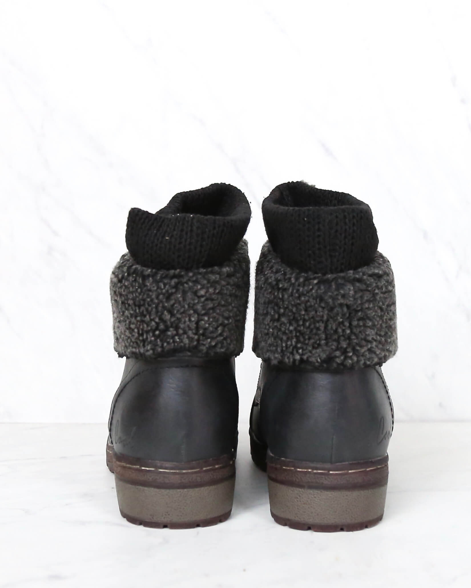 black sweater cuff boots