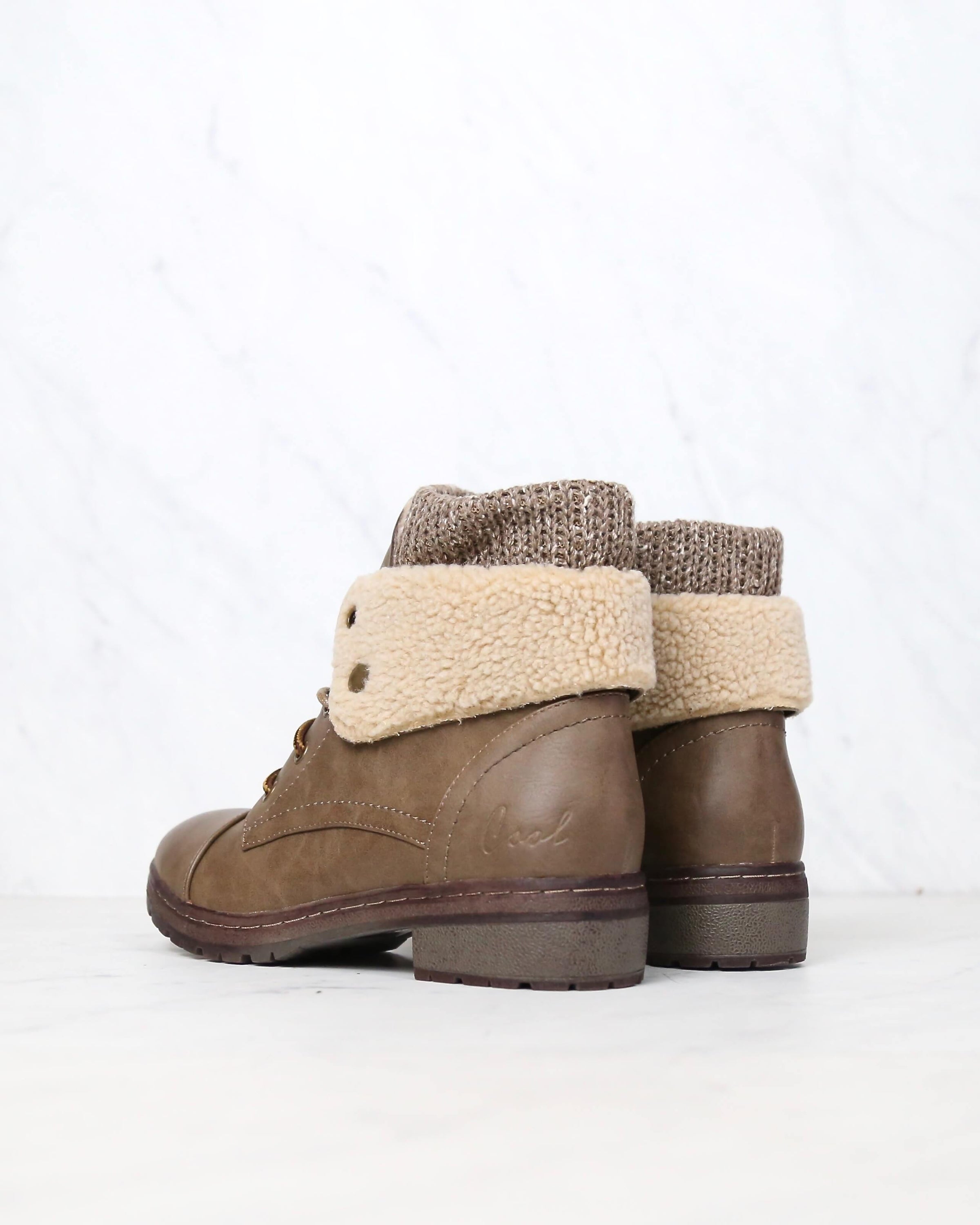 knit sweater cuff ankle boots