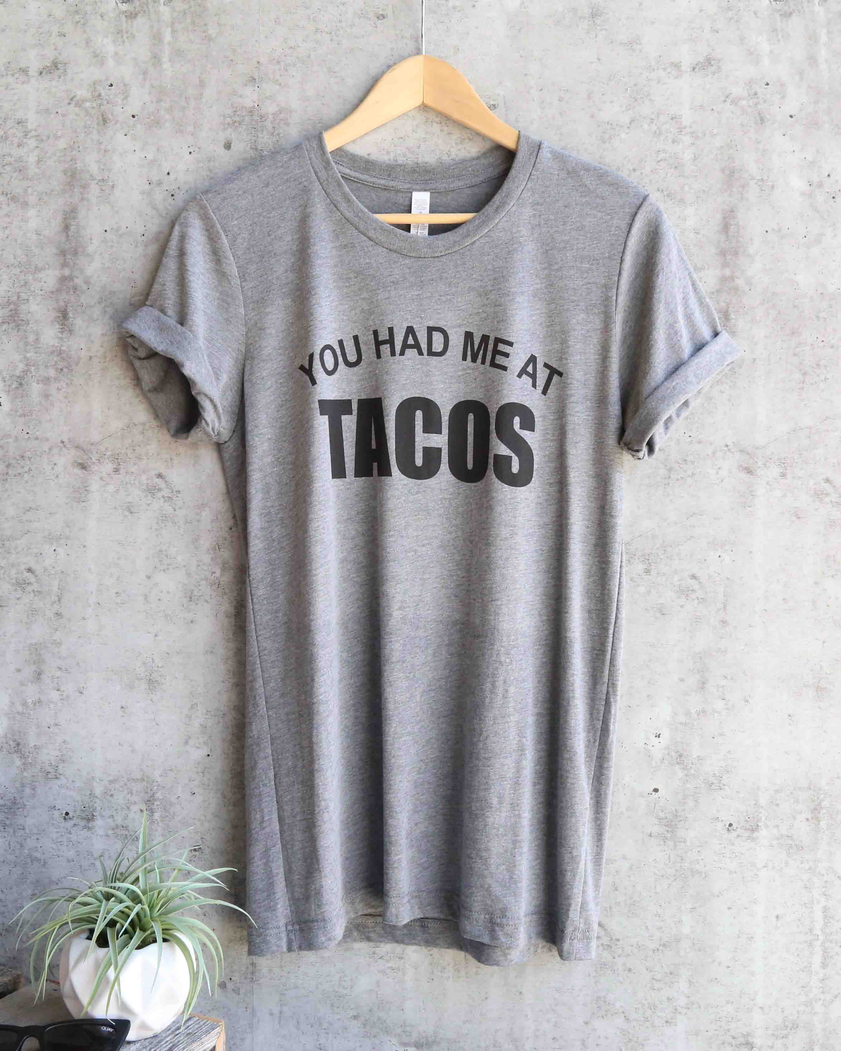 Distracted - You Had Me At Tacos Unisex Triblend Graphic Tee in Grey/B ...