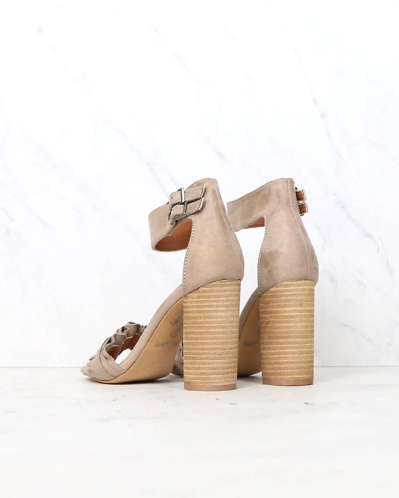 Miracle Miles - Emmeline Ruffle Trimmed Two Band Heels in More Colors ...
