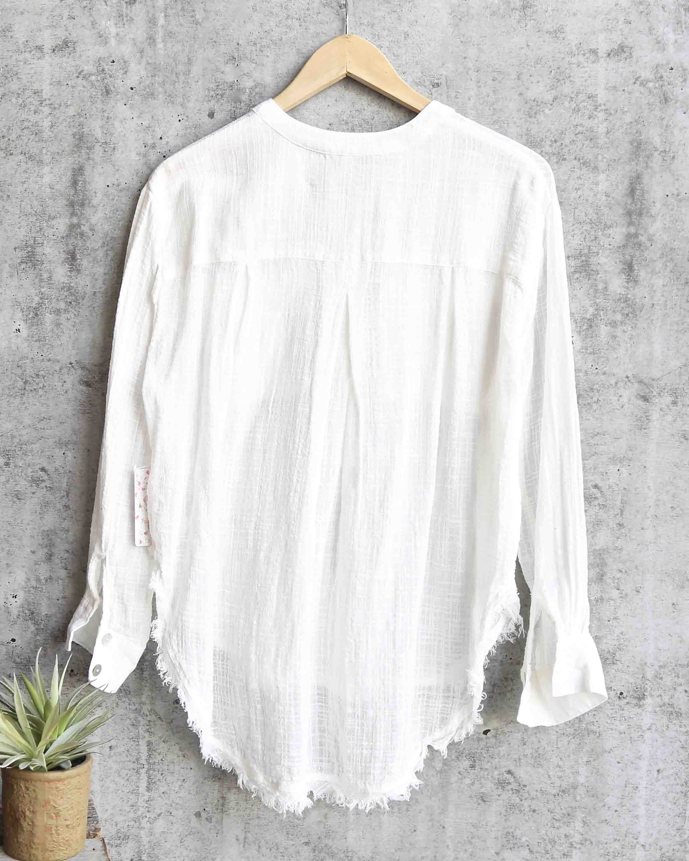 Free People - Talk to Me Lightweight Gauzy Button Down in Ivory – Shop ...