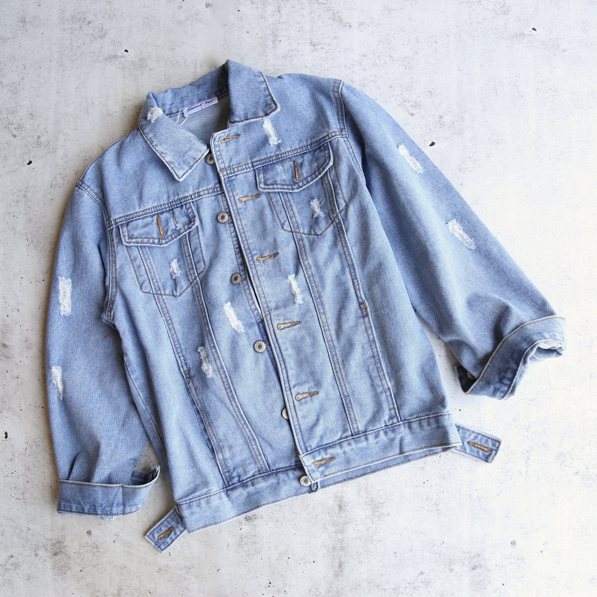 distressed trucker jacket