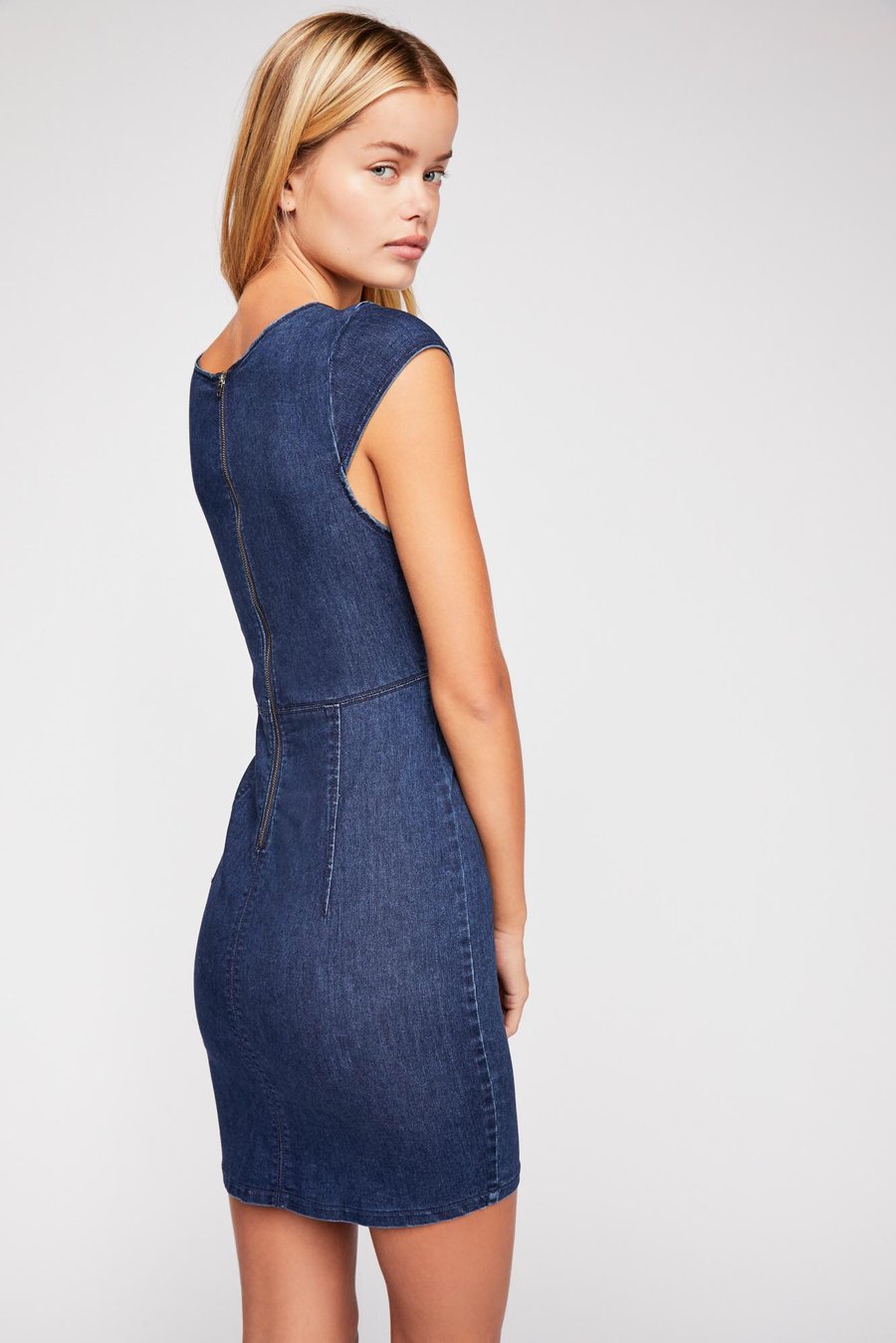 free people lia denim mini dress