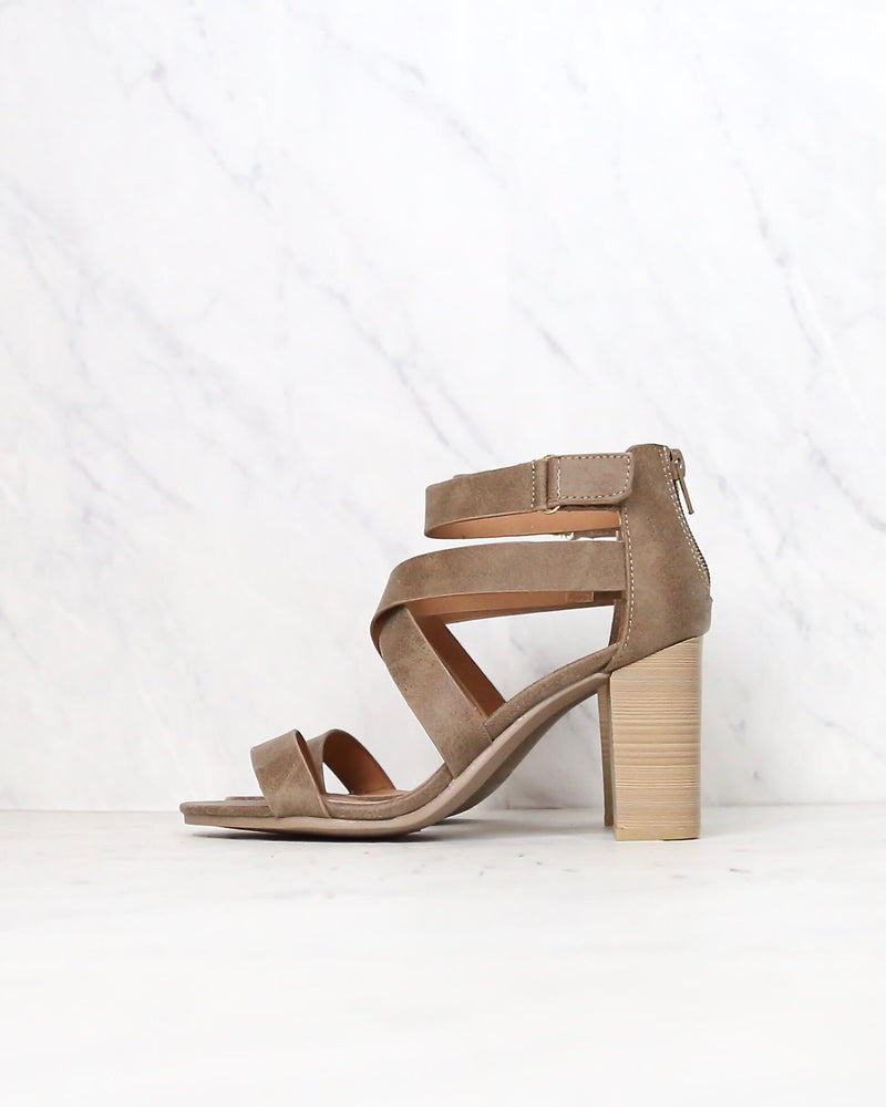 taupe block heel shoes