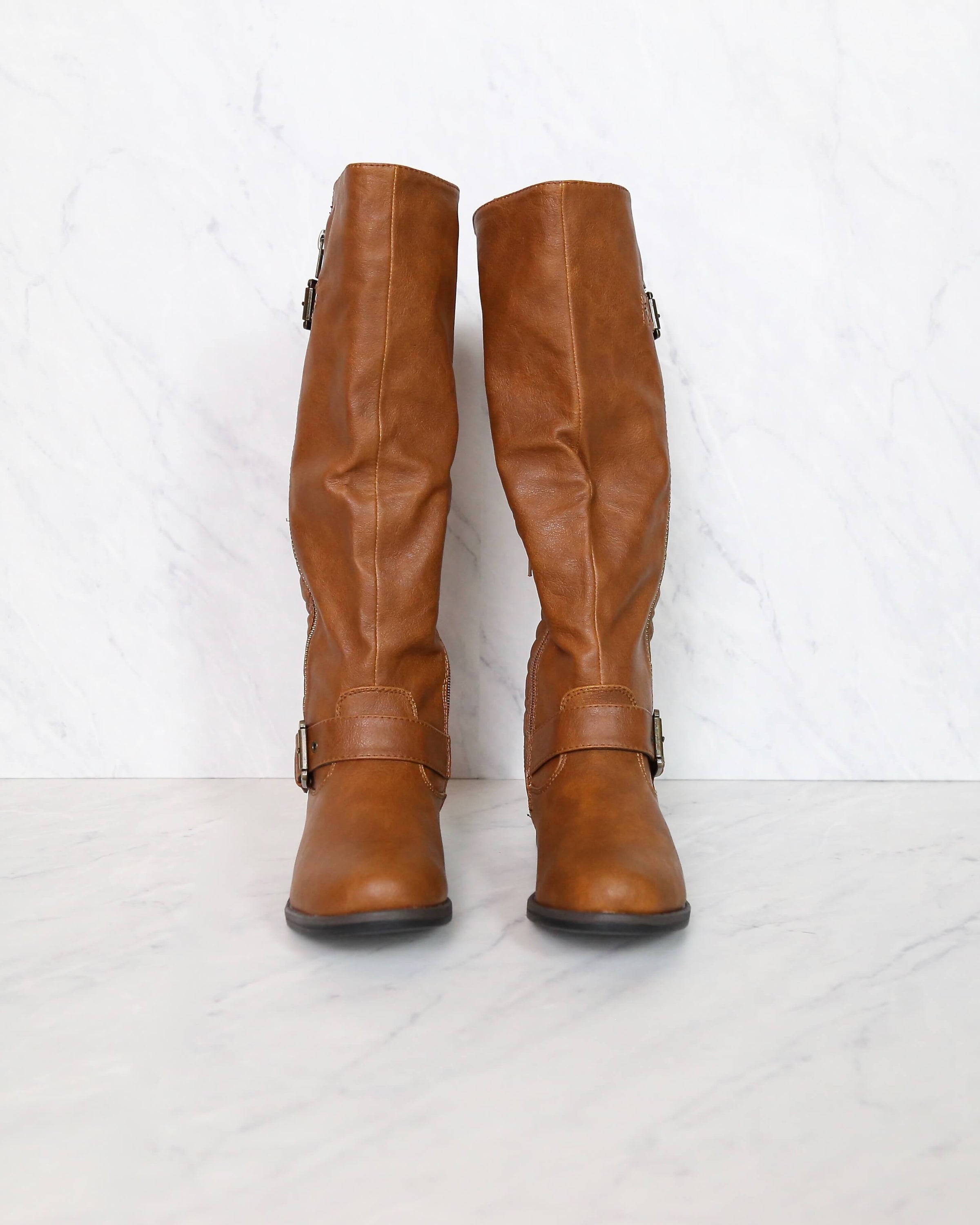 chestnut knee high boots