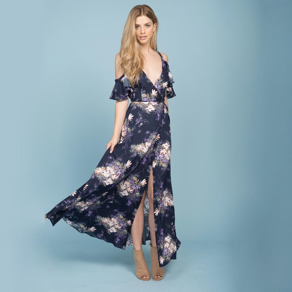 navy floral maxi