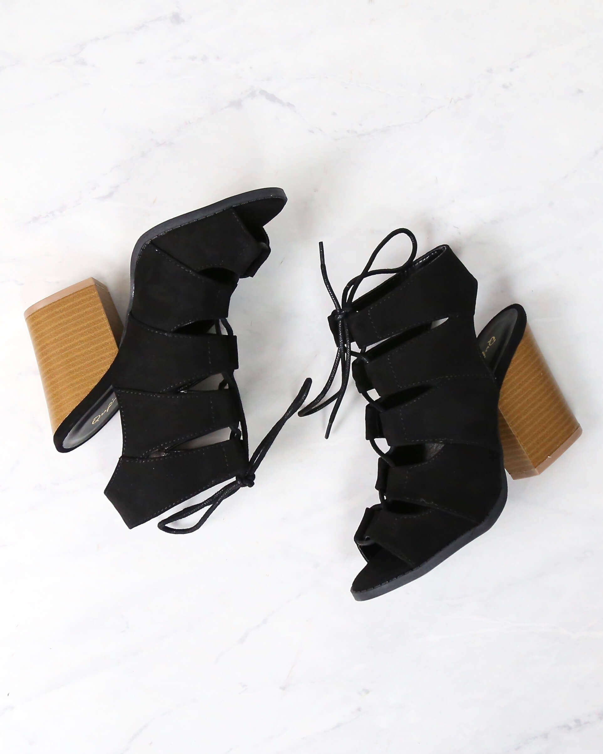 summer nights cut out laced up block heel sandals qupid barnes-01a ...