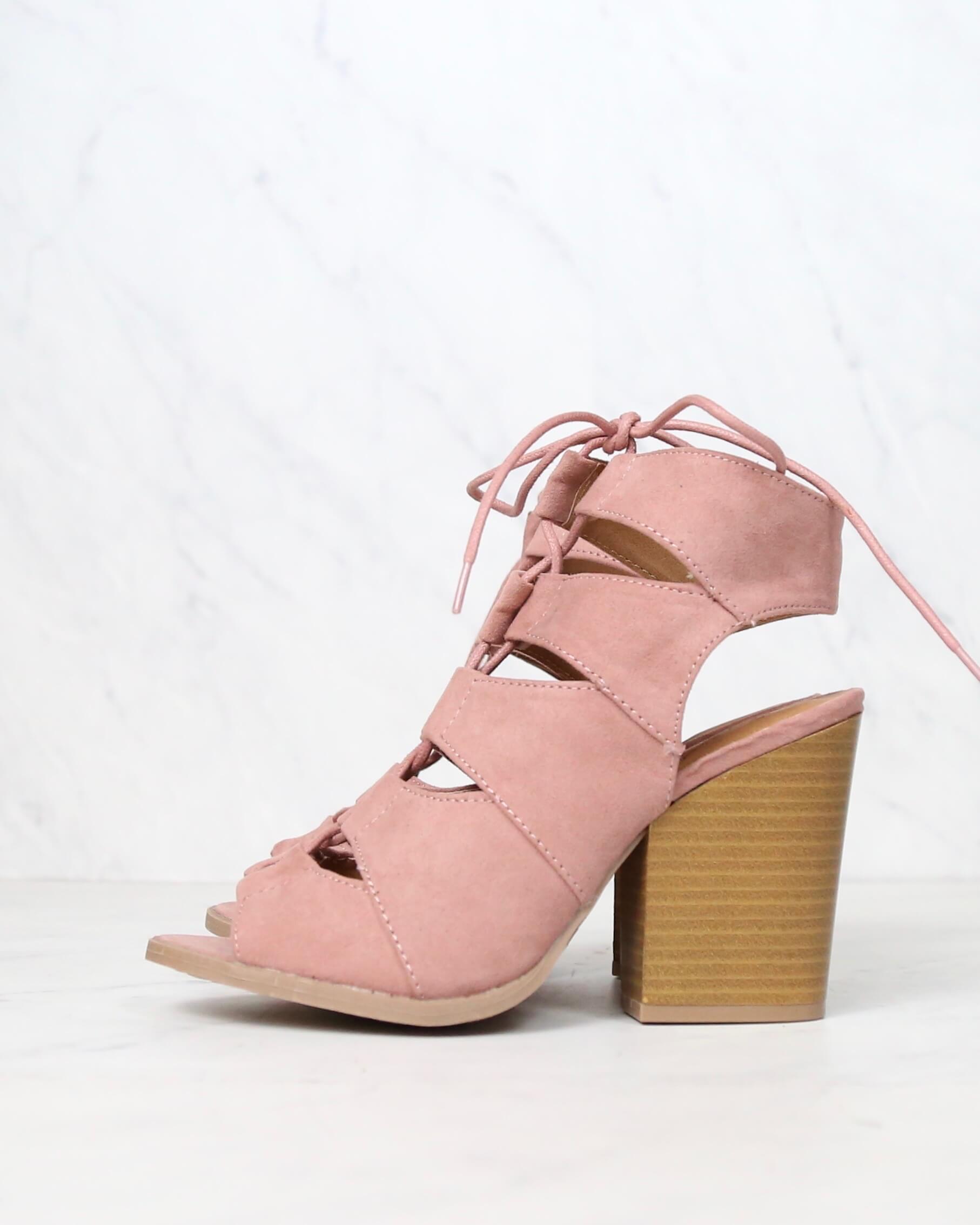 summer nights cut out laced up block heel sandals qupid barnes-01a ...