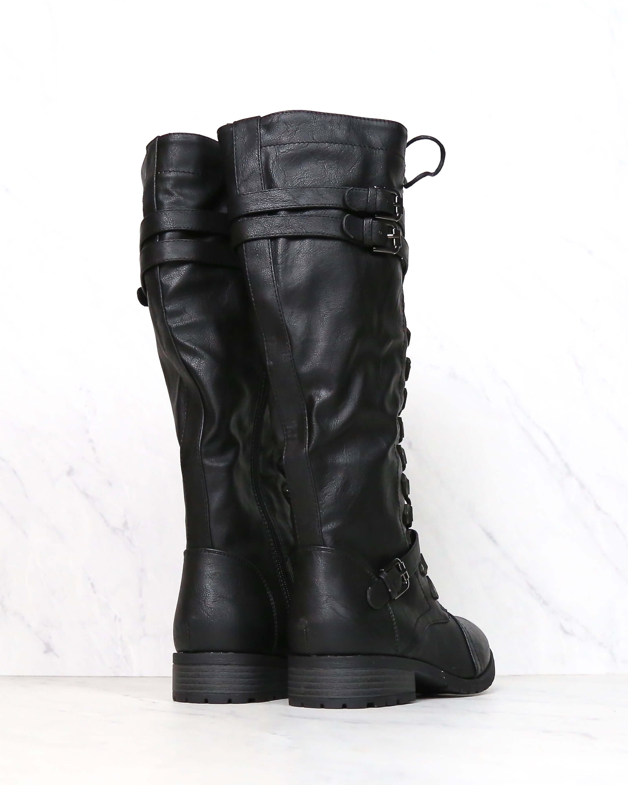 tall combat lace up boots