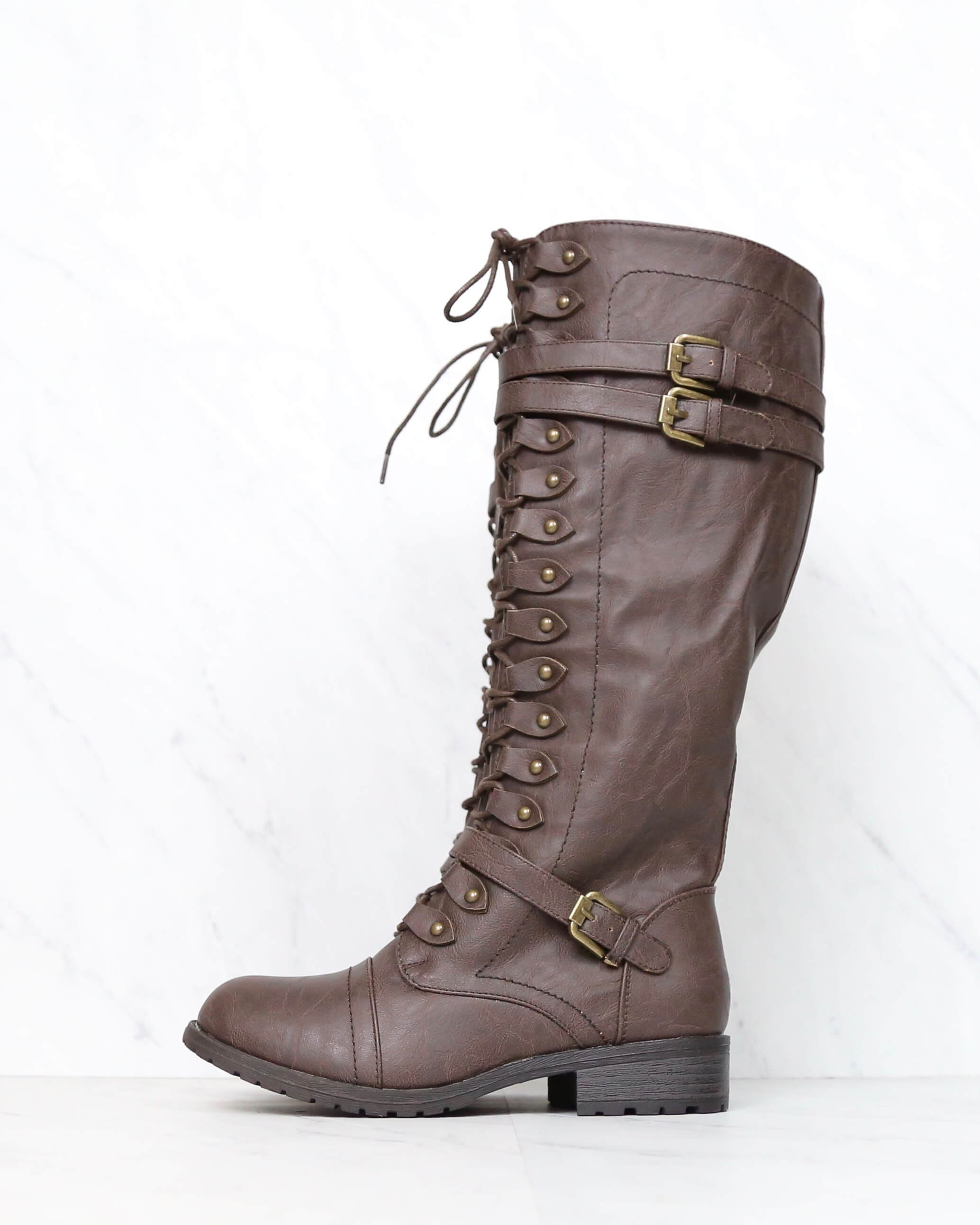 high lace up combat boots