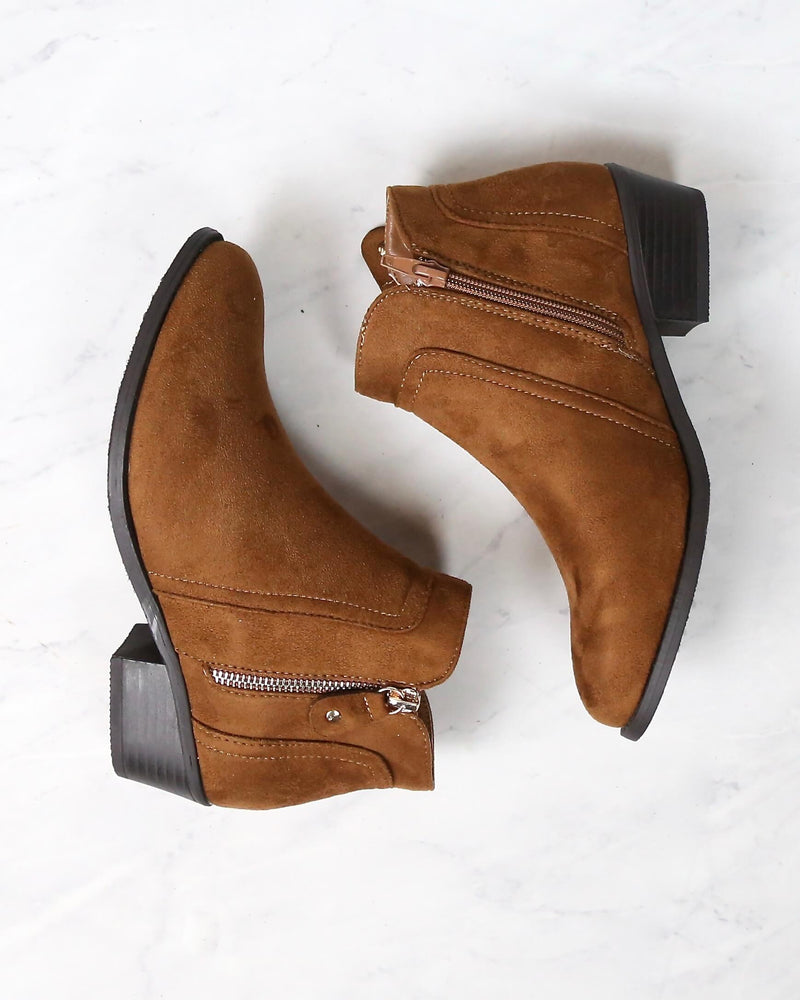 block heel tan ankle boots