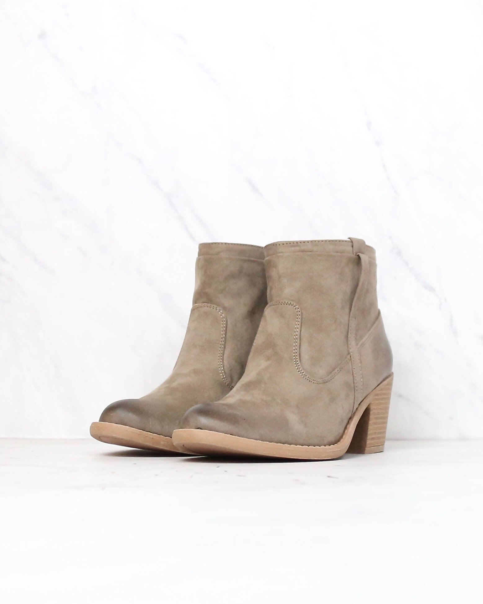 Suede Taupe Ankle Boots – Shop Hearts