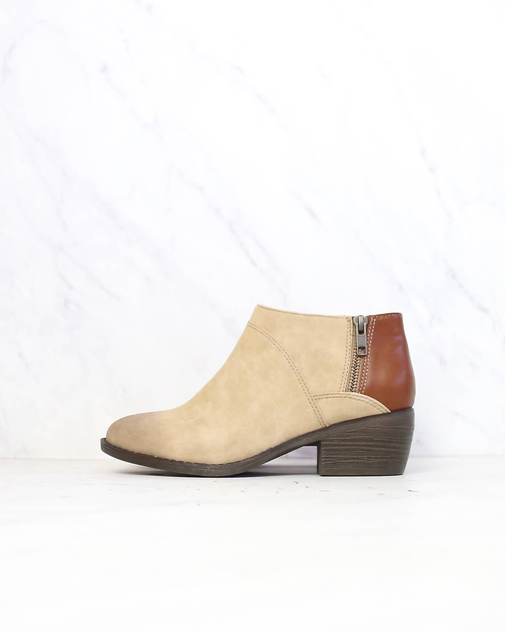 bc footwear union in whiskey + taupe womens ankle boot