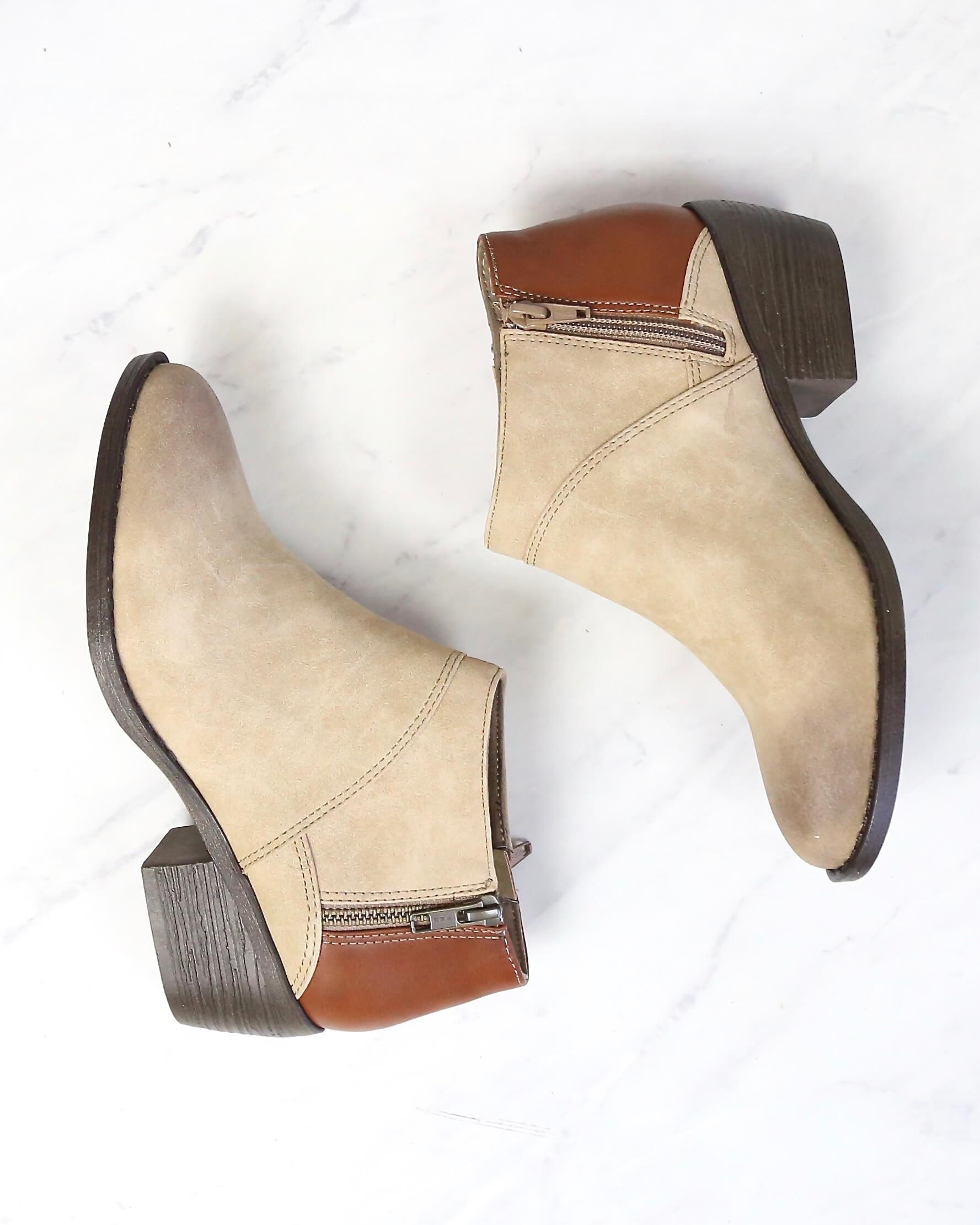 womens ankle boots taupe