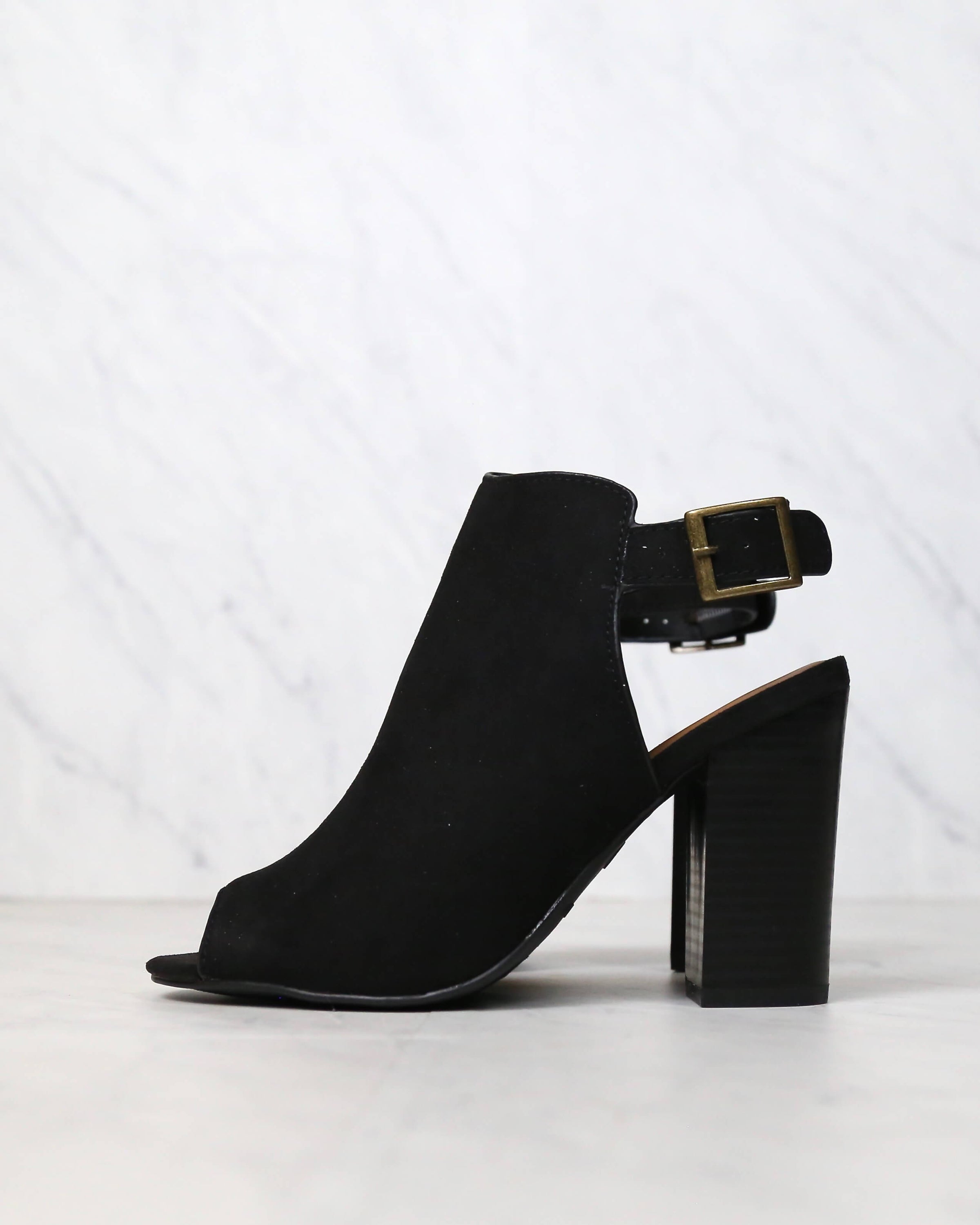 suede closed toe heels