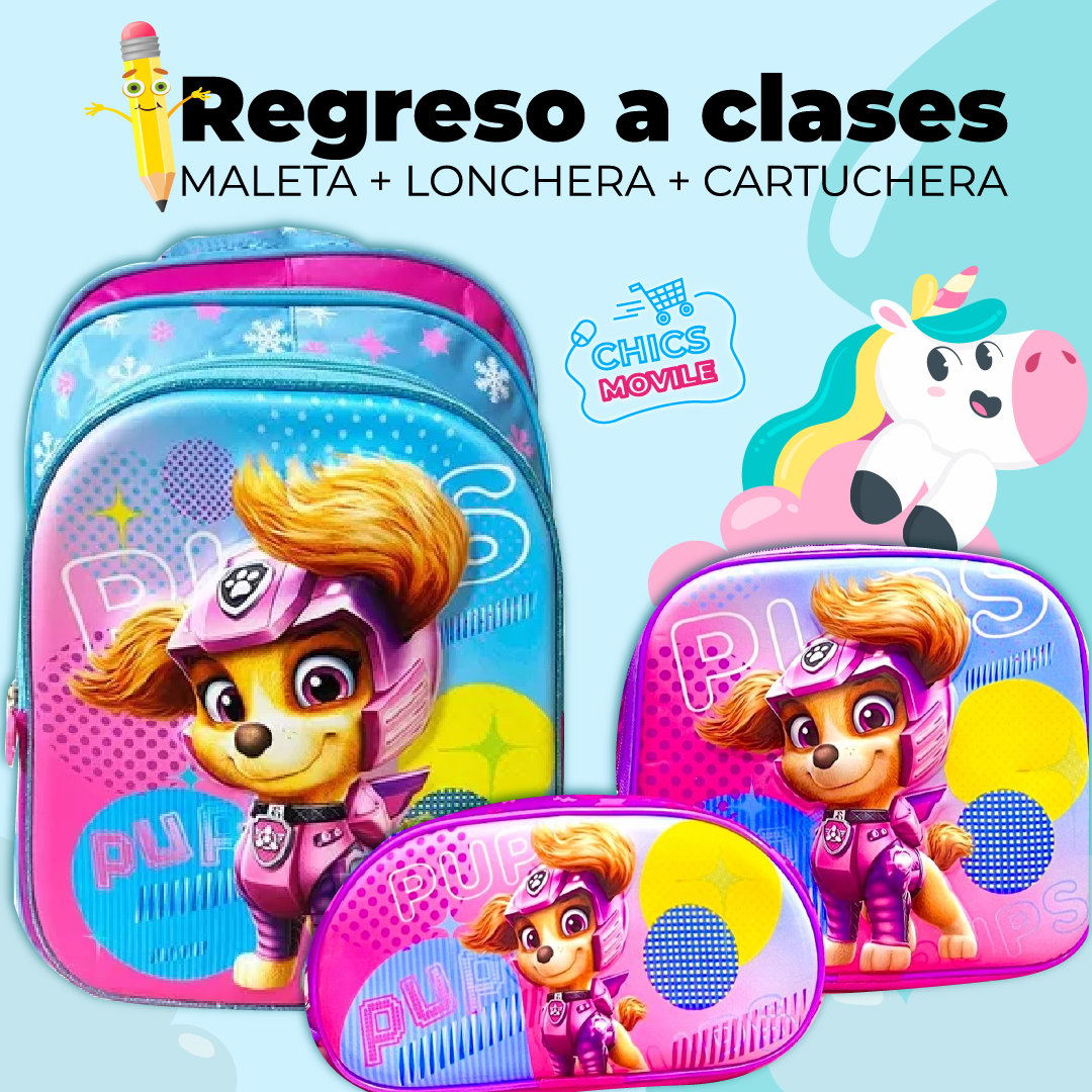 Kit Escolar: Maleta + Cartuchera + Lonchera 🎒