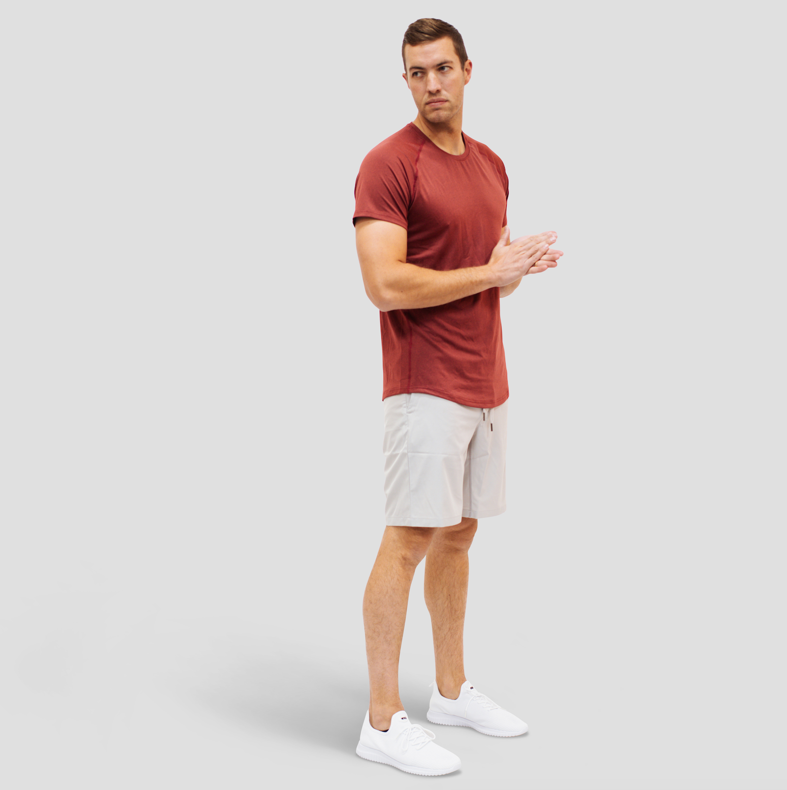 Tall Guy Wearing Tall Athletic Shorts