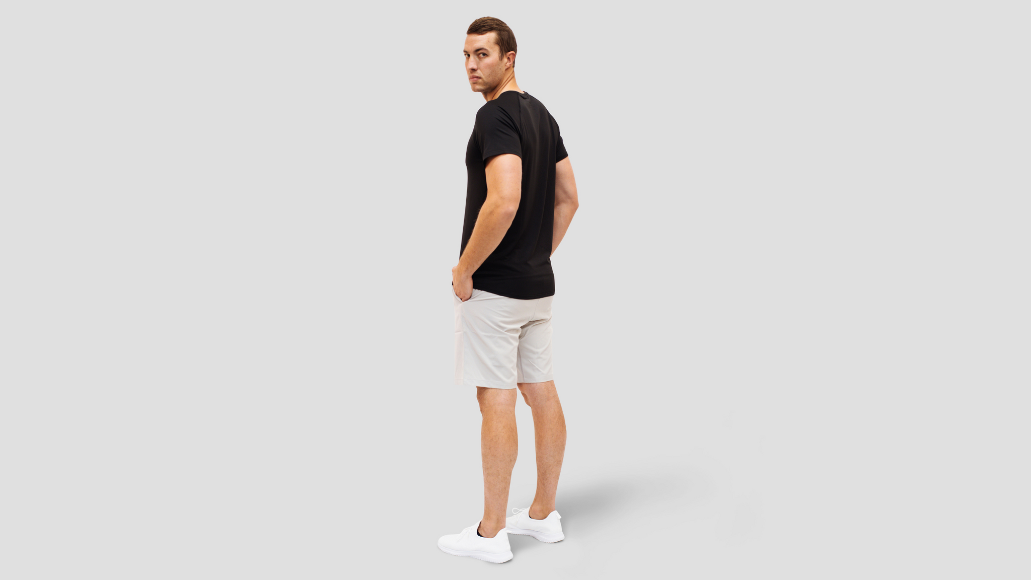 Tall Guy Wearing Tall Athletic Shorts