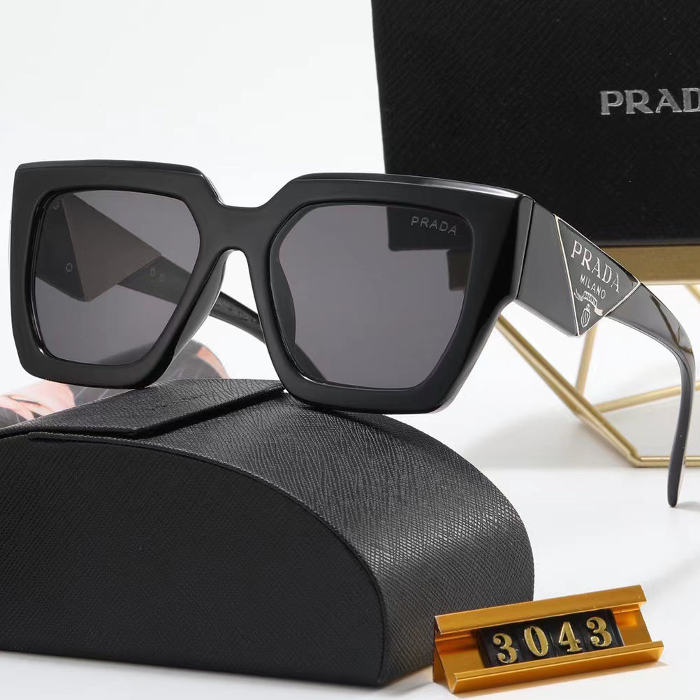 PRADA letter logo couple glasses casual beach sunglasses