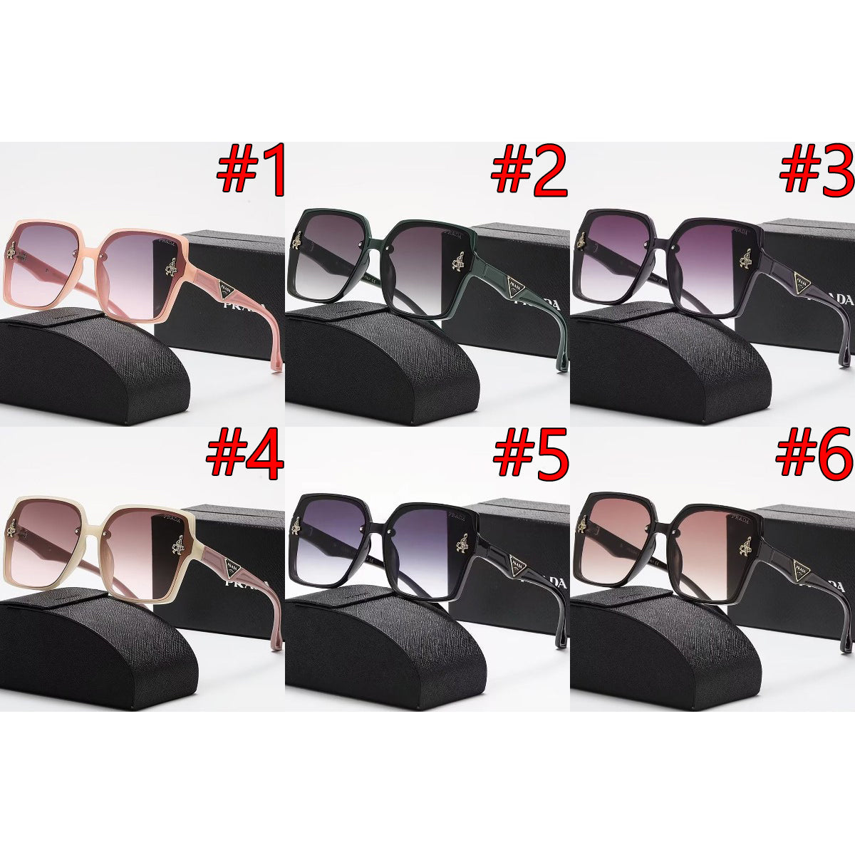 PRADA letter logo couples glasses beach casual sunglasses