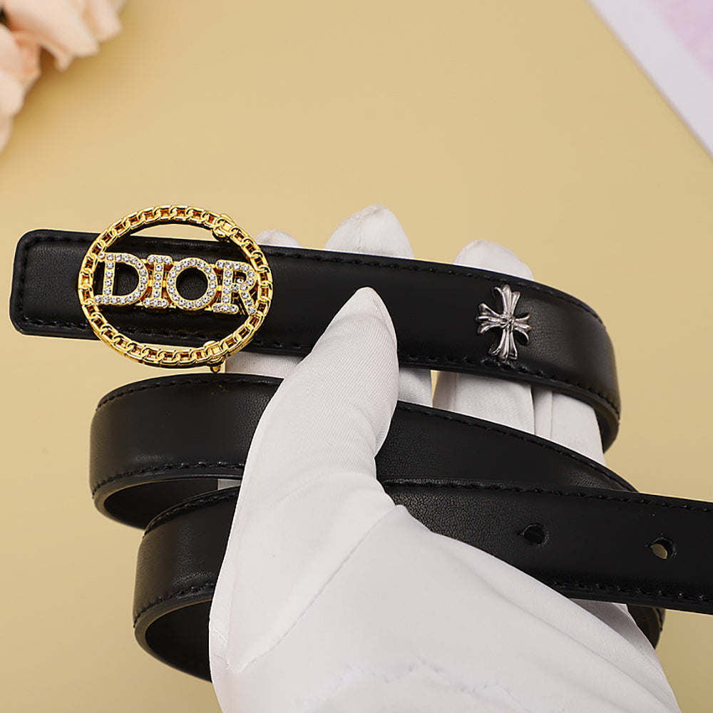 Christian Dior Diamond Monogram Buckle Ladies Small Elegant Belt