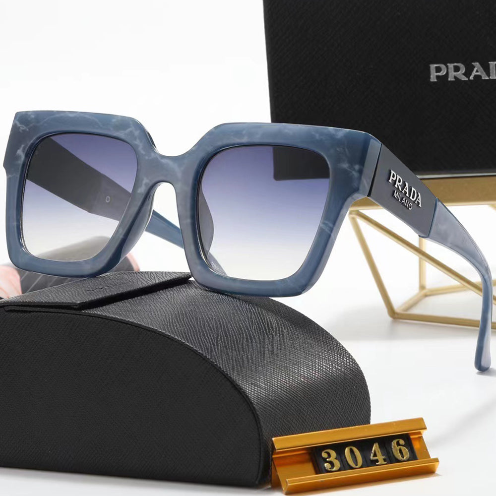 PRADA Hot Sale Logo Engraved Large Frame Polarized Glasses Men Women Beach Casual Sunglasses