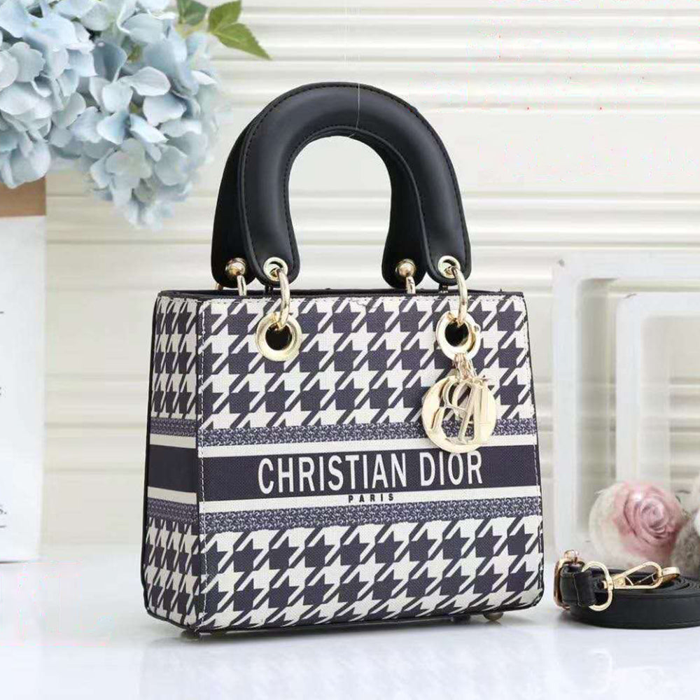 Christian Dior Women's Monogram Print Shopper Tote Shoulder Bag Crossbody Bag