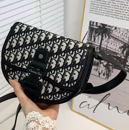 Christian Dior Full printed letter logo Women's flip shoulder bag messenger bag