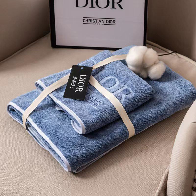 Christian Dior Solid Coral Fleece Bath Towel Towel Set Absorbent